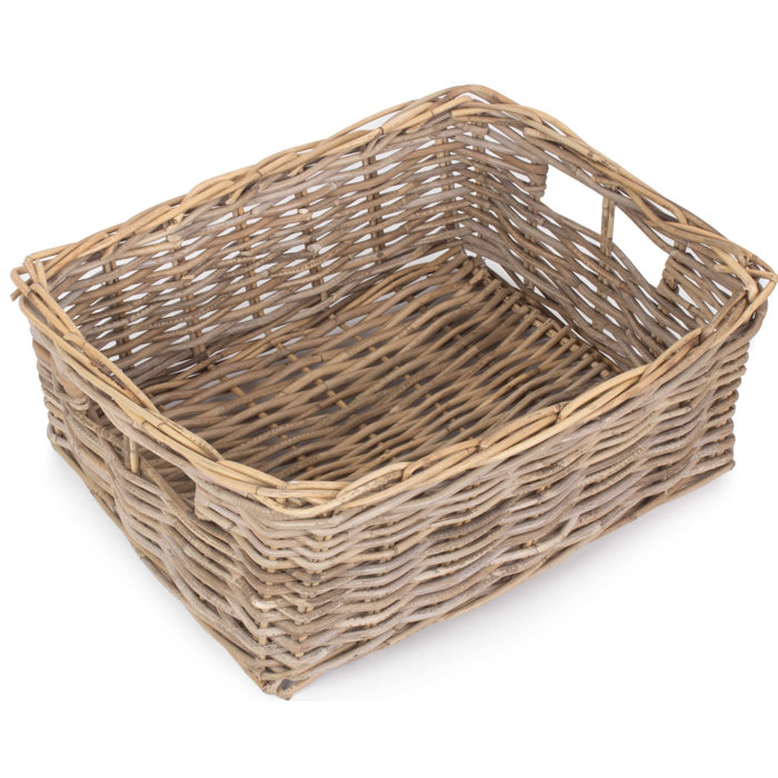 August Grove Shallow Rectangular Rattan Basket Wayfair.ie